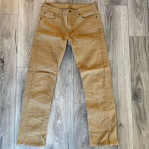 Levi’s 513 Slim Straight Jeans W32 L32 Tan Stretch Denim